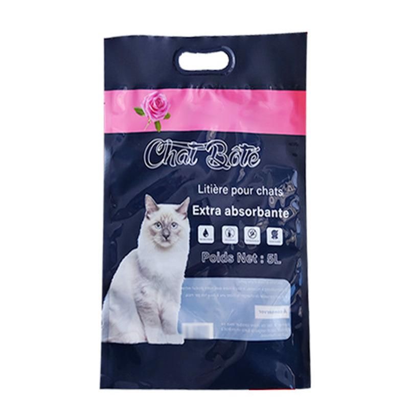 Customized Waterproof Cat Litter Automatic Plastic Packaging Bags with Handle