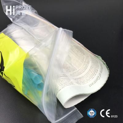 Ht-0619 Colorful LDPE 4-Walls Medical Specimen Transport Self Seal Plastic Bags
