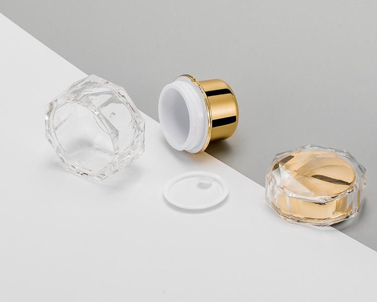 5g 10g Mini Transparent Gold Cream Jar for Trail