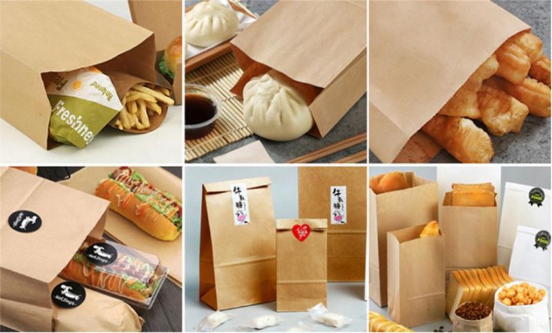 SOS Paper Bag Wholesale Baguette Kraft Paper Bread Bag -Paper Bakery Bread Bags Food Bags Square Bottom Bag Takeway Foods Paper Bag