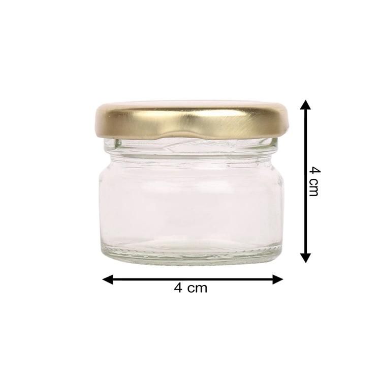 Mini Round Food Container Baby Food Package Recycled Clear Glass Spice Honey Jar