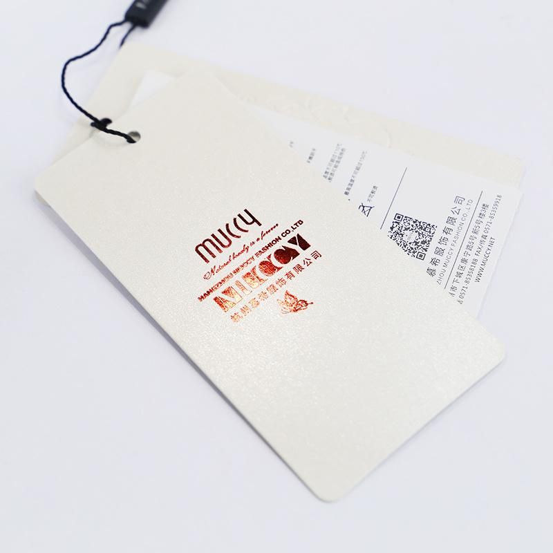 High Quality Custom Logo Rose Red Gold Foil Hang Tag