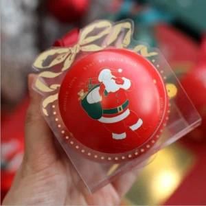 Decorative Ball Shaped Storage Tin Box for Christmas