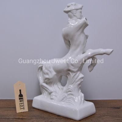 Custom 750ml White Porcelain Ceramic Liquor Bottle