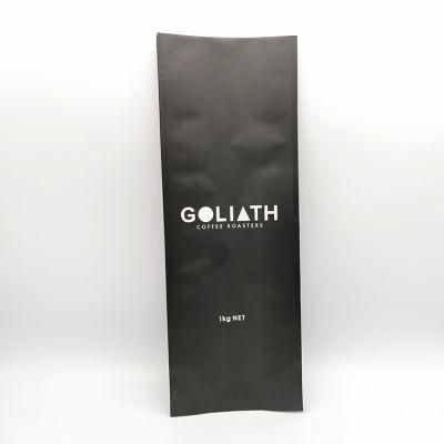 Food Grade Custom Printed Black Aluminium Foil Side Gusset 1kg Coffee Packaging Bag