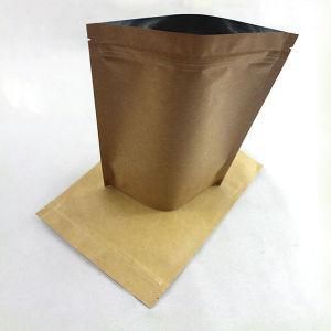 for Food Packaging Kraft Paper Zipper Pouch with Bottom Gusset
