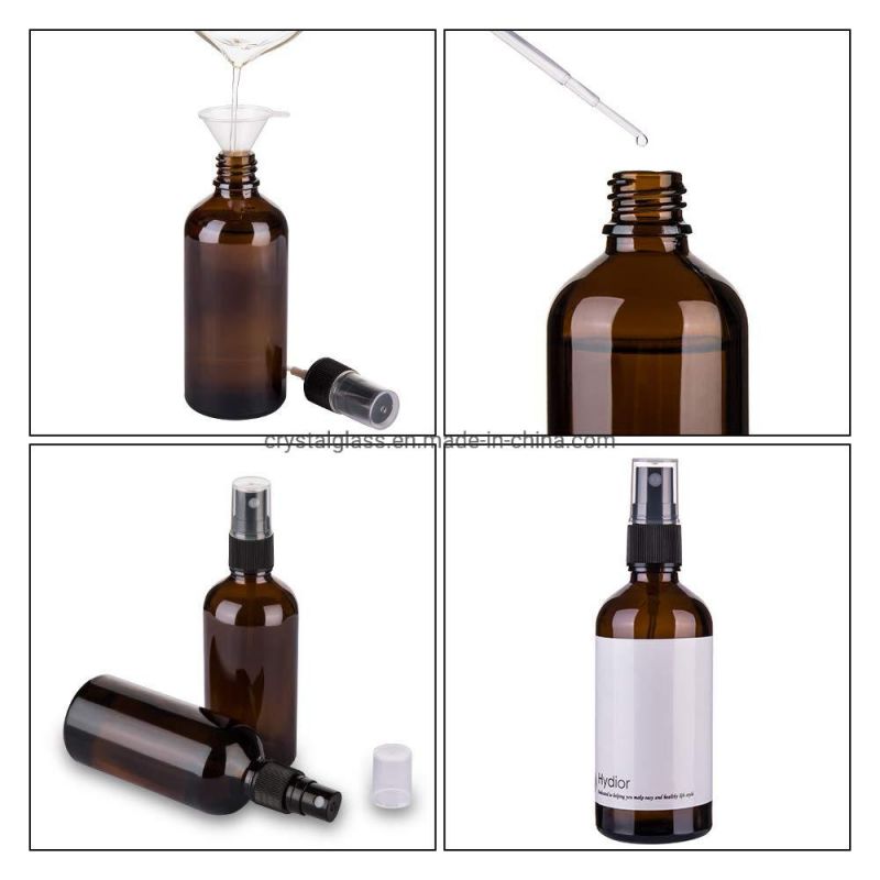 4oz Amber Glass Spray Bottles for Essential Oils Alcohol and Purell