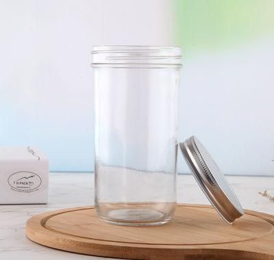 Clear Wide Mouth Glass Food Mason Jar