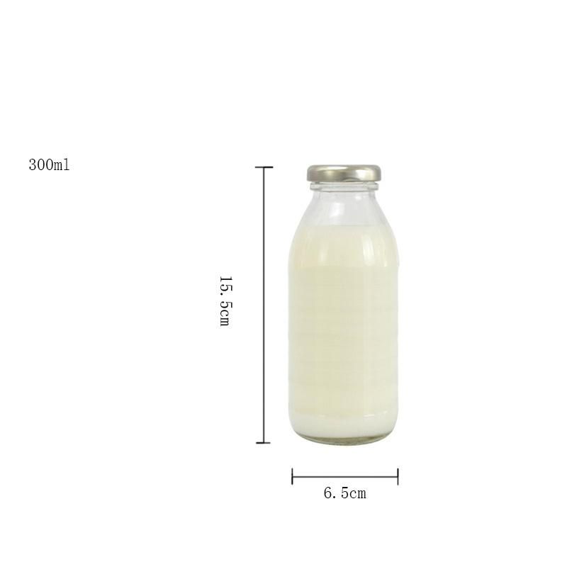 300ml 500ml Round Beverage Juice Glass Milk Bottle