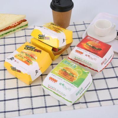 Custom Printed Diposable Containers Take Away Food Burger Hamburger Box Packaging Sushi Cake Cookie Cheesecake Paper Boxes