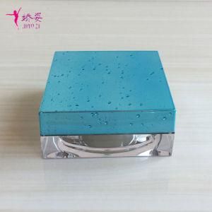 30g Square Cosmetic Jar Loose Powder Jar with Electroplated Water Drops Lid