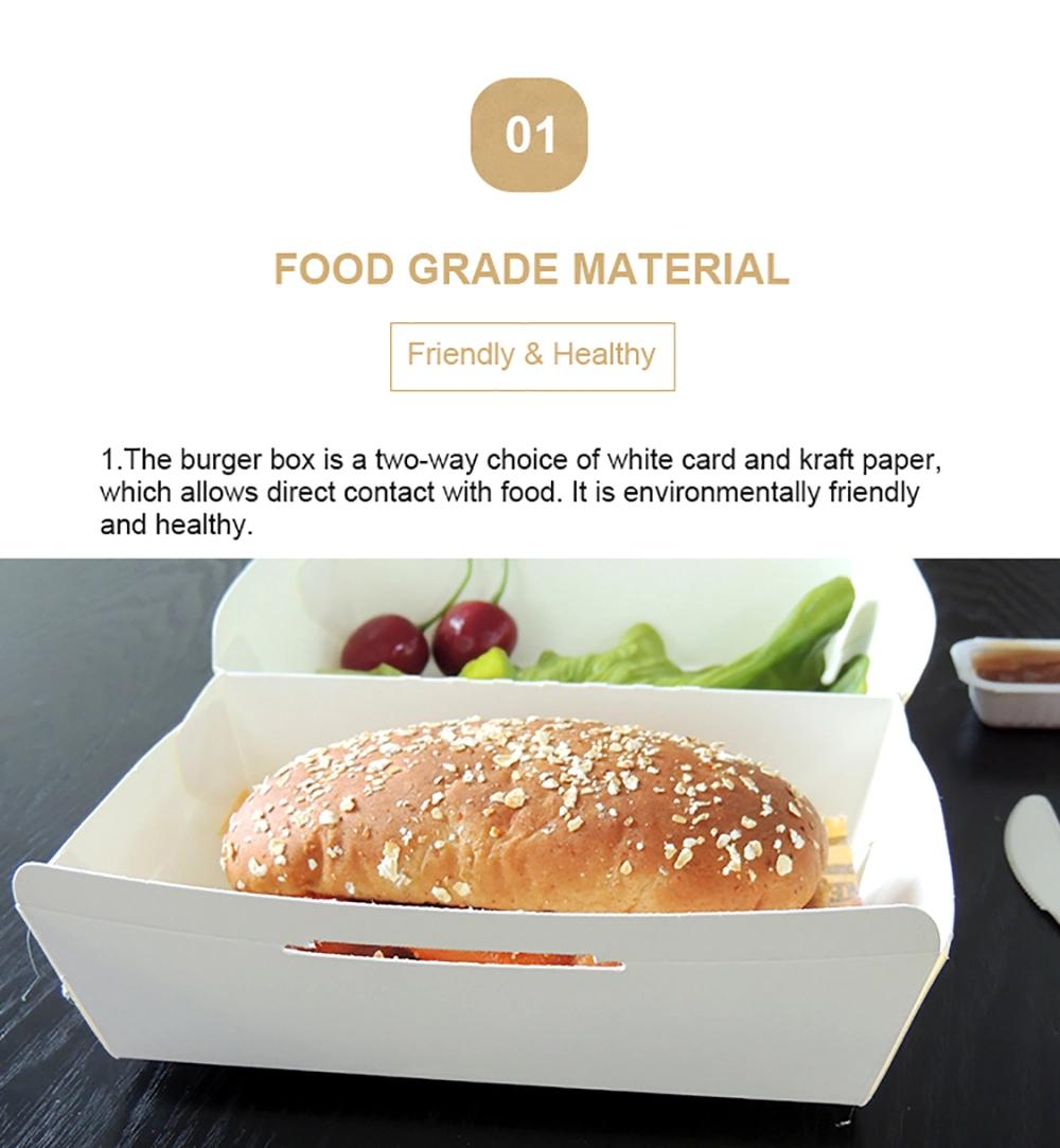 Food Grade Cardboard Hamburger Packaging Paper Burger Box