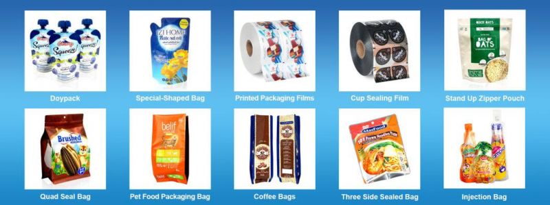 Dq Pack Custom Logo Plastic Packaging Bag Three Sides Seal Bag for Colla Corii Asini Snack Packaging