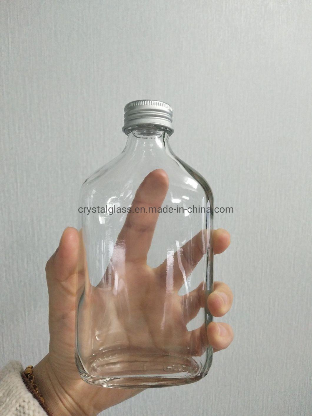 250ml 300ml Flat Flask Beverage Juice Wine Glass Bottles for Cold Coffee Glass Packing Bottle