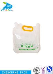 Big Volume Transparent Customized Beer Juice Beverages Plastic Packaging Bag Handle Carrier Bag