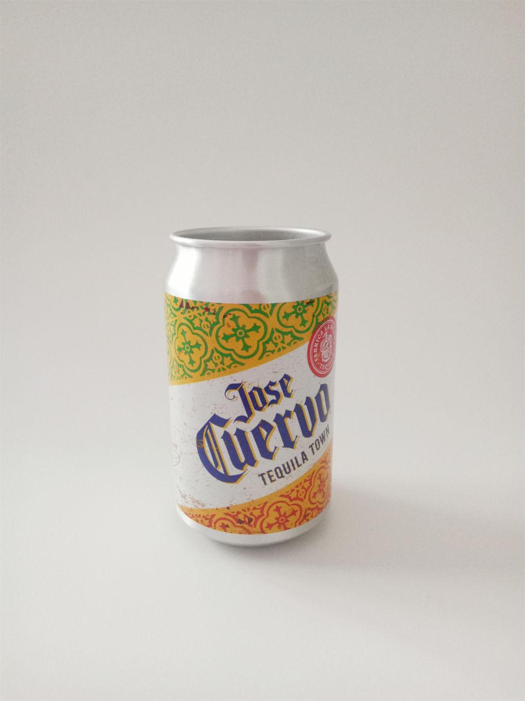 Beer Cans Shape Aluminum Cup with Lid and Straw