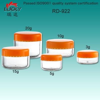 3G 5g 10g 15g 20g Round Facial Plastic Empty Cream Jar