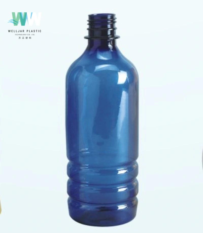 500ml Pet Dark Blue Round Bottle with Thread