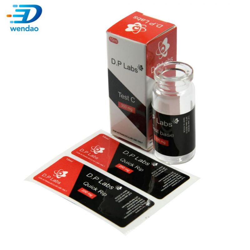Free Design Custom Printing Holographic Logo Pharma Labs Steroid Packaging 10ml Vial Box