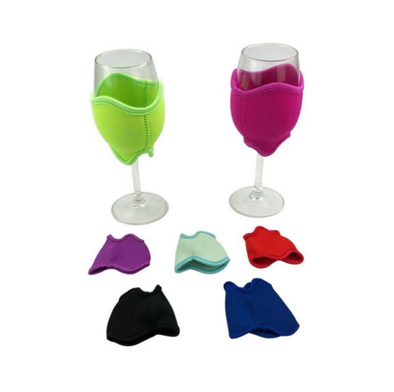 Solid Color Neoprene Red Wine Glass Case
