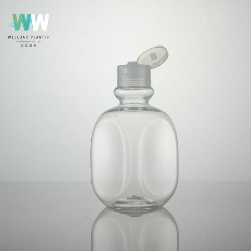 Hot Sale 250ml Plastic Pet Shaped Bottle with Flip Cap