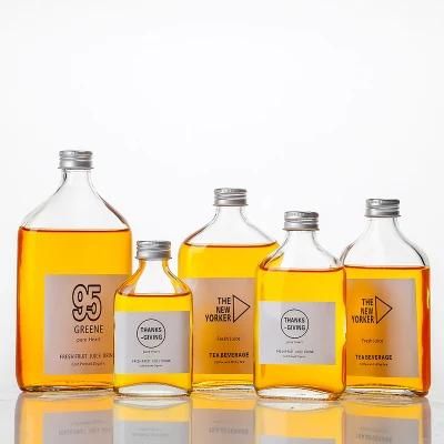 200ml 250ml 350ml Flat Water Whiskey Beverage Juice Packing Glass Bottle