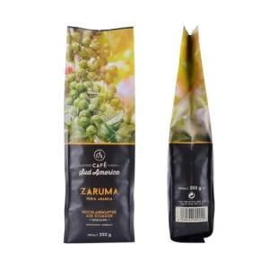 Heat Seal Printed Biodegradabale Side Gusset Aluminium Foil Packaging Flexible Resealable Kraft Paper Coffee Bag