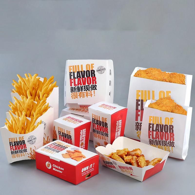 Paper Packaging Box for Potato Crisps Foods Disposable Boxes Food Packaging Fried Chip Packaging Box