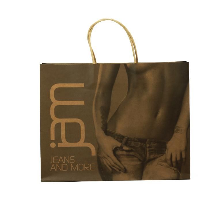 Black Biodegradable Craft Custom Logo Printed Kraft Paper Carry Bag