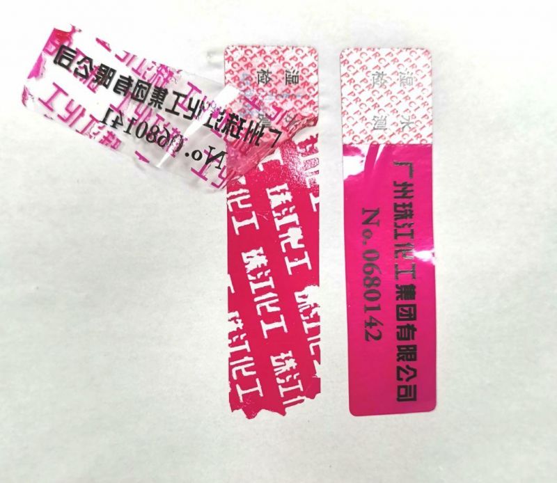 Hot Sell Anti-Proof Self Adhesive Label with Open Void