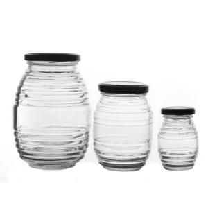 Factory Direct Sale Glass Honey Jar Crystal Food Container for Kitchen