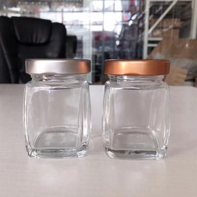 High-Grade White White Square Glass Bottle 100ml180ml280ml360ml Honey Bottle Bird&prime; S Nest Jam Jar