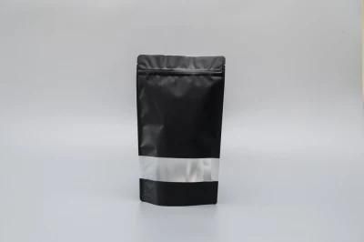Factory Customized Plastic Bags/Stand up Sealing Bags Food Grade with Zipper and Tear Notches/Clear Oval Windows