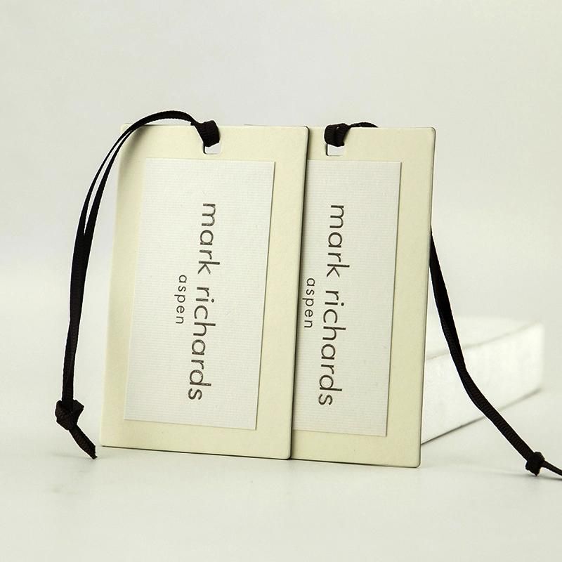 Custom High Quality Ruched Threaded Paper Hang Tag
