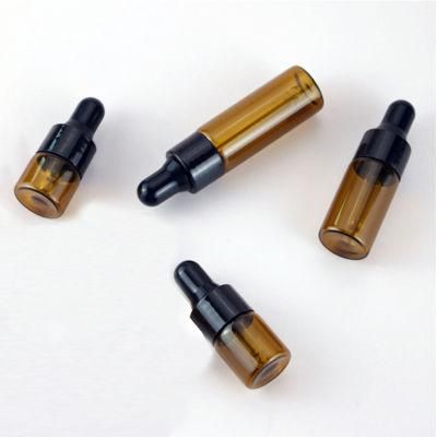 1ml 2ml 3ml 4ml 5ml Amber Glass Mini Essential Oil Dropper Bottles with Lids