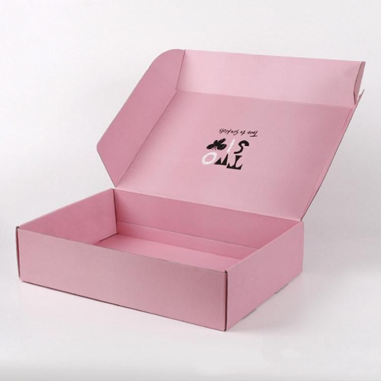 Factory Direct Supply Custom Logo E Flute Corrugated Board Paper Flat Folding Printed Shoes Box Mailer Shipping Box Gift Box