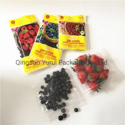 Tight Clear Refrigerate Use Zipper Packaging Plastaic Zip Lock Dust-Proof Food Storage Bag Quart