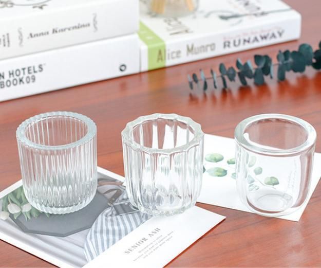 Transparent Aromatherapy Candle Holder Pattern Transparent Candle Glass Can