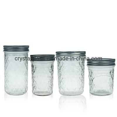 Regular Mouth Glass Mason Jars, 8 Ounce Glass Jars with Silver Metal Airtight Lids