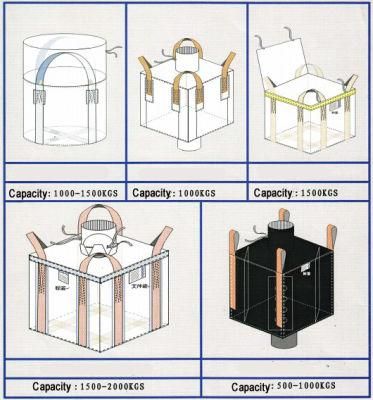 Wholesale Customization Factory 4-Panel Baffle Coating PP Sack Jumbo Bag PP Bulk Bag Baffle Bags