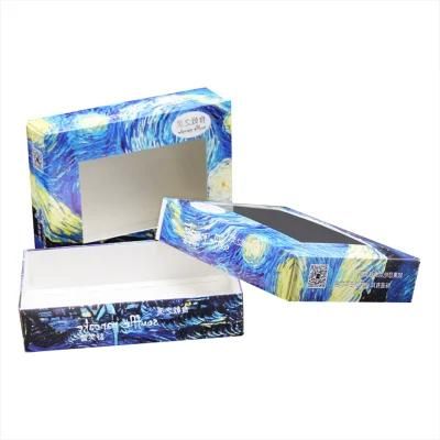 Custom Printed Paper Packaging Napkin Box with Window, Gift Box