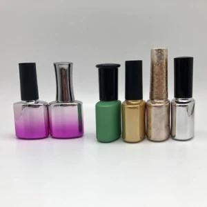 Custom Made 8ml Cylinder Glass UV Gel Empty Nail Polish Bottle with Brush