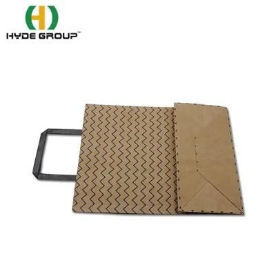 120GSM Brown Kraft Paper Bag Take Away Packing Bag Kraft Paper Bags with Handles Custom Print