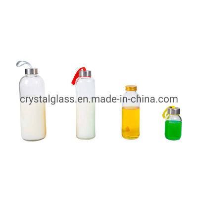 OEM Metallic Rose Gold Printing Water Glass Bottle with Cap 300ml 1000ml