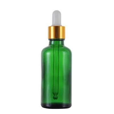 15ml 20ml 30ml 50ml Decorative Green Round Glass Dropper Bottle for Cosmetic Serum Essential Oil Bottle
