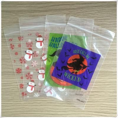Transparent Custom Print LDPE Plastic Snack Zipper Bag for Halloween