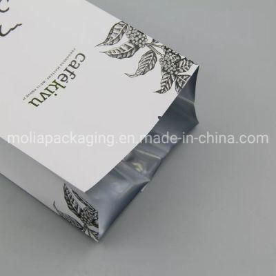 Custom Design Aluminum Foil Matt Coffee Beans Packaging Side Gusset Bags with Degassing Valve