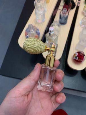 15ml 10ml Vintage Perfume Bottle Short Spray Refillable Empty Glass Powder Bottle for Home Travel Golden Cap