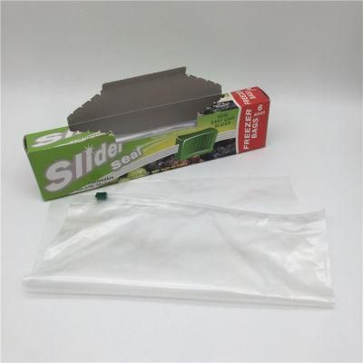 Custom Printed Thick Resealable Transparent Plastic Ziplock Freezer Food Grade Slider Zipper Bag