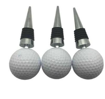 Zinc Alloy Food Grade Golf Ball Wine Bottle Plug